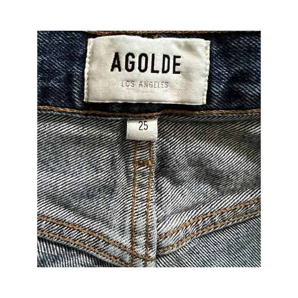 AGOLDE Fran High Rise Straight Leg Denim Jeans Womens Button Fly Sz 25 - Picture 6 of 11
